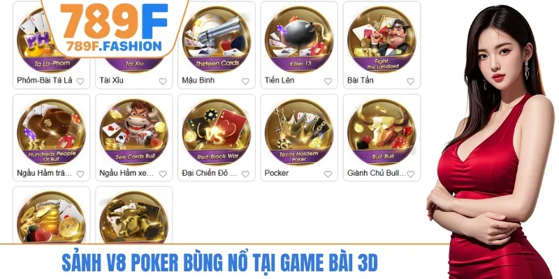 Sảnh V8 Poker bùng nổ tại game bài 3D